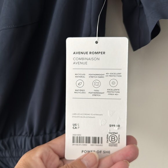 Athleta Navy Avenue Romper, Size Small, 4/6 - Picture 5 of 8